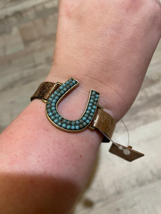 Turquoise Horseshoe Snap Bracelet