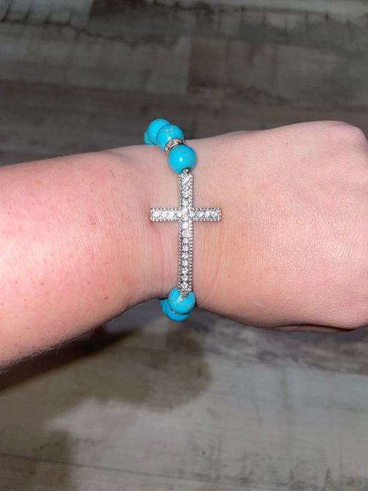 Turquoise Cross Bracelet