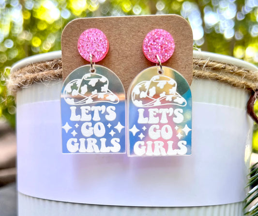 Let’s Go Girls Cowgirl Acrylic Earrings